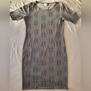 LULAROE Knee Length Grey Dress Size Large